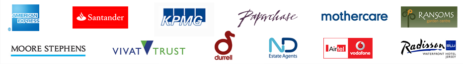 Logos of companies already using jobs.je for their recruitment